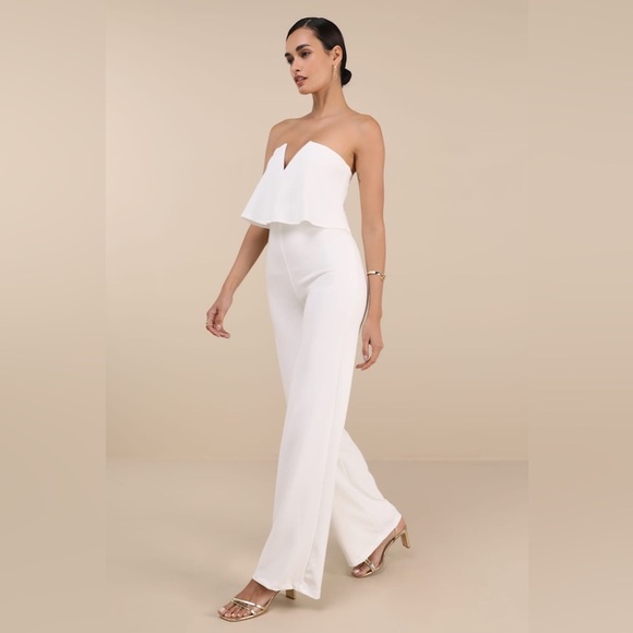 LULU’S Power Of Love White Strapless Jumpsuit - Picture 5 of 6
